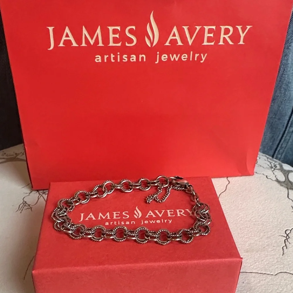 James Avery double linked charm bracelet small - Picture 3 of 7